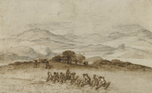 Claude Lorrain, Landscape in Latium with Farm Laborers (also known as View of the Campagna), c. 1660–1663, Oil on canvas, J. Paul Getty Museum, Los Angeles.