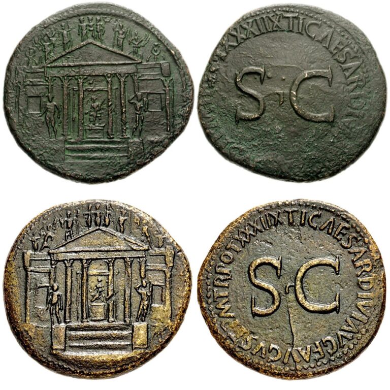 Sestertius showing Temple of Concord