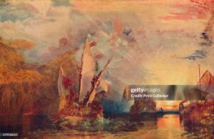 Ulysses Deriding Polyphemus 1829 Ulysses Deriding Polyphemus', 1829, (1904). From the collection of the National Gallery, London. From Social England, Volume VI, edited by H.D. Traill, D.C.L. and J. S. Mann, M.A. [Cassell and Company, Limited, London, Paris, New York & Melbourne, 1904] Artist JMW Turner. (Photo by Print Collector/Getty Images)