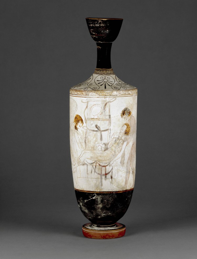 thanatos and hypnos carrying a fallen warrior bm