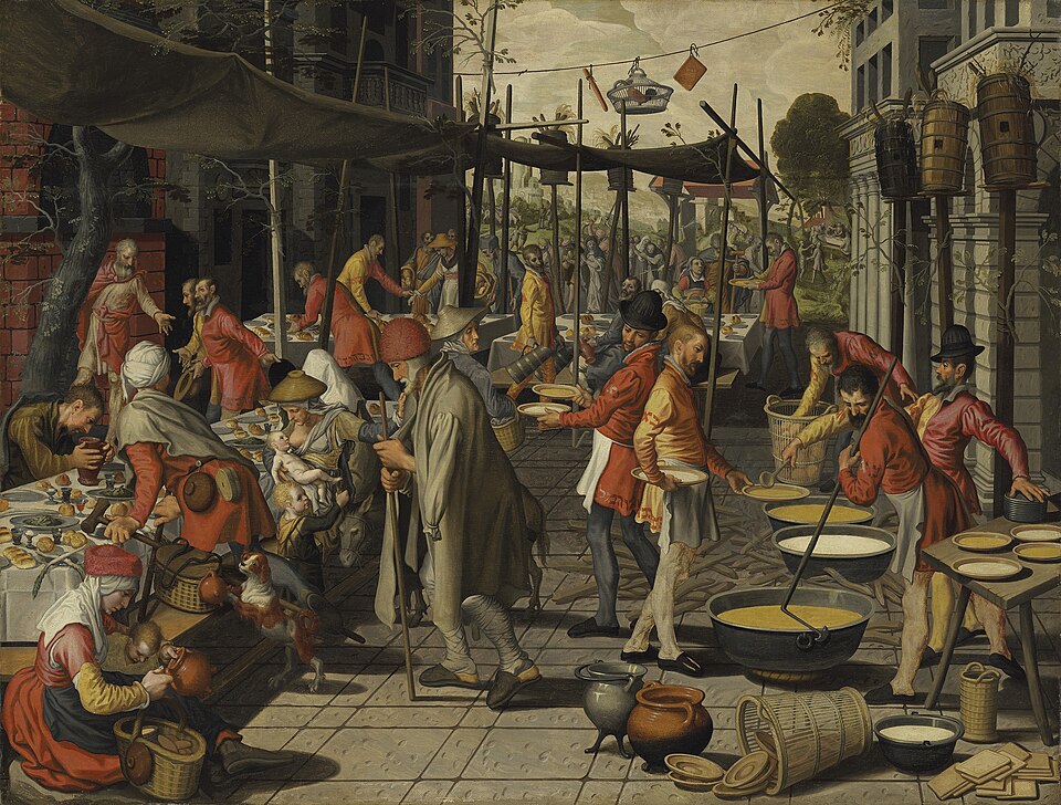 Aertsen, Pieter, and Studio. The Parable of the Royal Wedding. c. 1570s. Oil on canvas (transferred from panel), 105.4 x 139.3 cm. Private collection. Christie's, New York, October 15, 2020, Old Masters, lot 16.