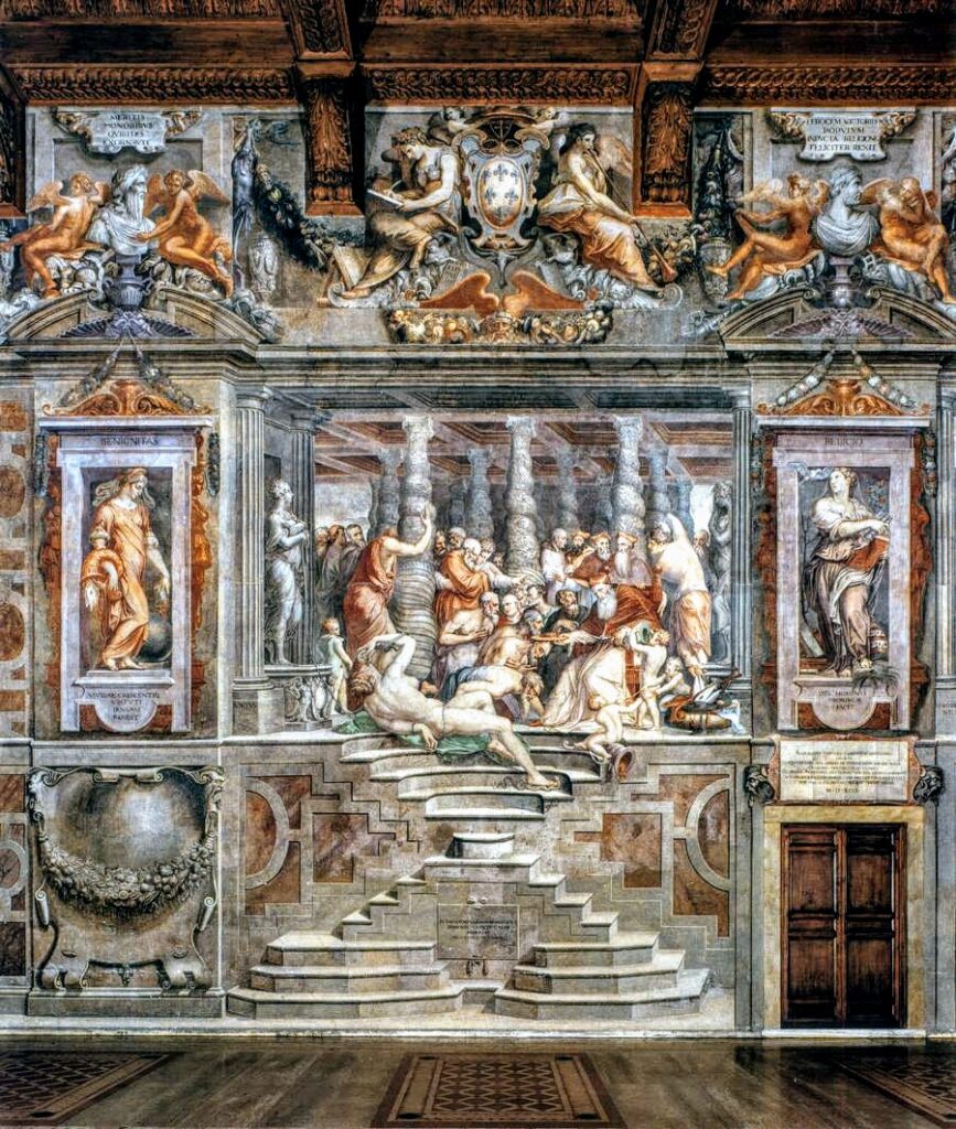 sala dei cento giorni hall of a hundred days frescoes by vasari palazzo della cancelleria rome orig